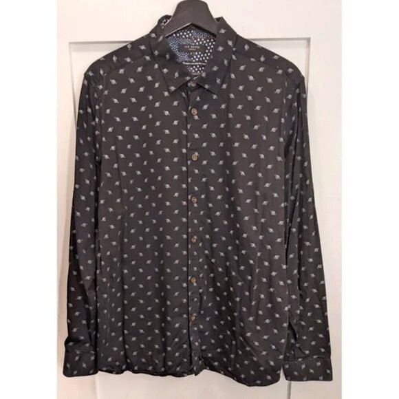Ted Baker London | Men's Printed Planet Long Sleeve Shirt - Picture 2 of 8